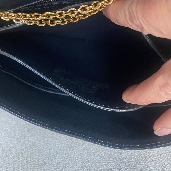 Valentino leather shoulder bag in Dark Blue with Gold Studs. - Picture 14 of 16